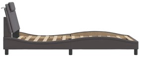 Πλαίσιο Κρεβατιού με Κεφαλάρι Γκρι 100x200 εκ. Συνθετικό Δέρμα - Γκρι