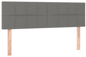 vidaXL Κρεβάτι Boxspring με Στρώμα Σκούρο Γκρι 140x200 εκ Υφασμάτινο
