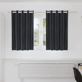 vidaXL Κουρτίνες με κουρτίνες 2 pcs Σκούρο γκρι 140 x 140 cm Βελούδο