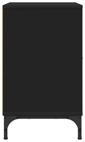 vidaXL Κομοδίνα 2 pcs Μαύρο 49 x 36 x 61 εκ Επεξεργασμένο ξύλο
