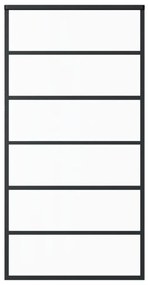 Πόρτα Συρόμενη Μαύρη 102 x 205 εκ. από Γυαλί ESG / Αλουμίνιο - Μαύρο