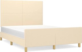 vidaXL Σκελετός Κρεβατιού Χωρίς Στρώμα Κρεμ 140x200 εκ.Υφασμάτινο