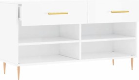 vidaXL Παπουτσοθήκη Γυαλιστερό Λευκό 102x35x55 εκ. Επεξεργασμένο Ξύλο