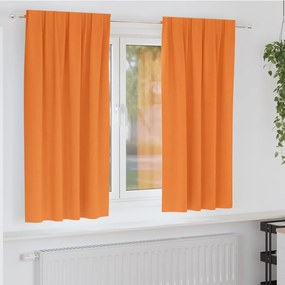 vidaXL Κουρτίνες Μαύρης Ύφανσης με Δαχτυλίδια 2 pcs Πορτοκαλί