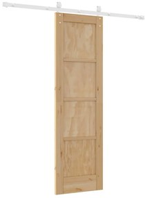 vidaXL Συρόμενη Πόρτα Φυσικό και λευκό 61 x 198.5 εκ.