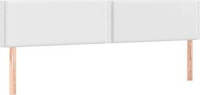 vidaXL Κεφαλάρι Κρεβατιού LED Λευκό 200x5x78/88 εκ. Συνθετ. Δέρμα