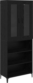 vidaXL Highboard Μαύρη Οξυά 69,5 x 34 x 180 εκ. Επεξεργασμένο ξύλο