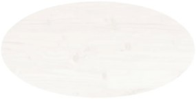 vidaXL Επιφάνεια Τραπεζιού Οβάλ Λευκή 80x40x2,5 εκ. Μασίφ Ξύλο Πεύκου