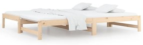vidaXL Καναπές Κρεβάτι Συρόμενος 2x(90x200) εκ. από Μασίφ Ξύλο Πεύκου