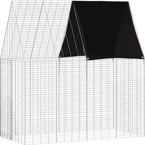 vidaXL Κλουβί Κουνελιού Ασημί 200 x 100 x 210 εκ.