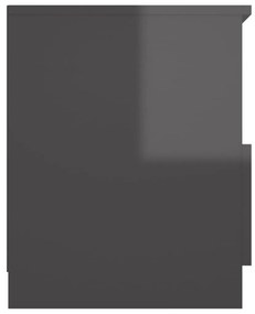 Κομοδίνα 2 τεμ. Γυαλιστερό Γκρι 40x40x50 εκ. από Μοριοσανίδα - Γκρι