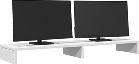 vidaXL Βάση Οθονών Λευκή 100x27x10 εκ. από Επεξ. Ξύλο