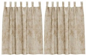 vidaXL Κουρτίνα με κουρτίνες 2 pcs Κρεμ 140 x 140 cm Βελούδο