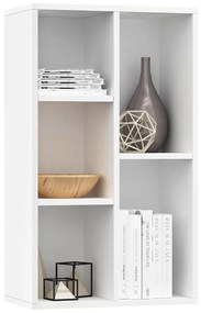vidaXL Ραφιέρα / Βιβλιοθήκη Λευκή 50 x 25 x 80 εκ. από Επεξ. Ξύλο
