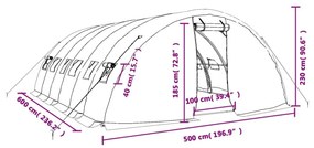 Θερμοκήπιο με Ατσάλινο Πλαίσιο Λευκό 30 μ² 6 x 5 x 2,3 μ. - Λευκό