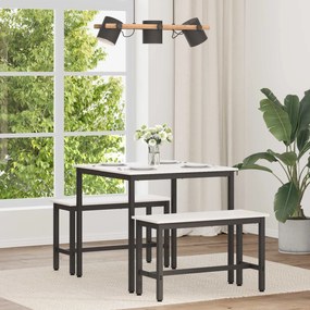 vidaXL Τραπεζαρία Λευκό 80 x 80 x 75 cm Στερεά ξυλεία πεύκου