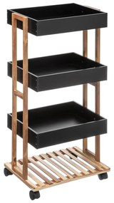 Τρόλεϊ/Ραφιέρα 4 Θέσεων (40x30x88) F-V Natureo Black 160850A