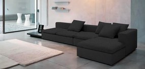 Γωνιακός καναπές Lory-300φ 155β εκ.-Μαύρο
