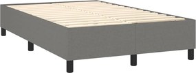 vidaXL Κρεβάτι Boxspring με Στρώμα Σκούρο Γκρι 120x200 εκ. Υφασμάτινο