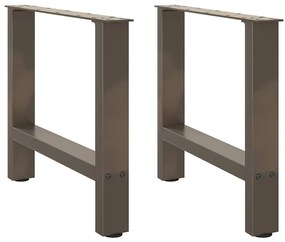 Πόδια Τραπεζιού Σαλονιού 2 τεμ. Φυσικό Ατσάλι 60x(42-43) εκ. Ατσάλι
