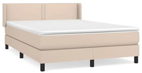 vidaXL Κρεβάτι Boxspring με Στρώμα Καπουτσίνο 140x200εκ.από Συνθ.Δέρμα