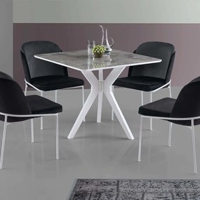Τραπέζι Kare Ares 974NMB1526 87x87x75cm White-Grey Πλαστικό,Mdf