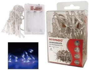20 Χριστουγεννιάτικα Λαμπάκια LED Μπλε 2μ σε Σειρά Fairy String Lights Rice Light Arrango AN57467