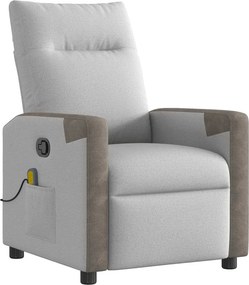 vidaXL καρέκλα ανάκλισης μασάζ Cloud Grey Fabric