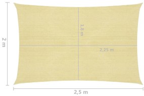 Πανί Σκίασης Μπεζ 2 x 2,5 μ. από HDPE 160 γρ./μ² - Μπεζ