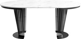 Τραπέζι Elantra Επεκτεινόμενο-Μαύρο – Λευκό Μάρμαρο-Μήκος: 120 εκ.