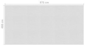 vidaXL Κάλυμμα Πισίνας Ηλιακό Γκρι 975x488 εκ. από Πολυαιθυλένιο