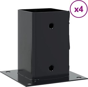 vidaXL Βάσεις στύλων τετράγωνες 4 τεμάχια Χάλυβας με επικάλυψη σκόνης