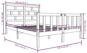 ΠΛΑΙΣΙΟ ΚΡΕΒΑΤΙΟΥ ΜΕΛΙ 150X200ΕΚ ΜΑΣΙΦ ΞΥΛΟ ΠΕΥΚΟΥ 5FT KINGSIZE 3101356