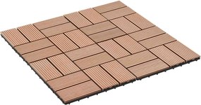 vidaXL Πλάκα Κατασκευής 11 pcs Καφέ 30 x 30 cm WPC