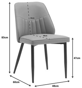 Καρέκλα Onyer καφέ-γκρι pu με πόδι μαύρο μέταλλο 48x60x83εκ 48x60x83 εκ.