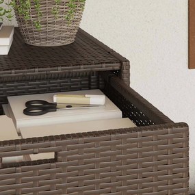 vidaXL Ντουλάπι Αποθήκευσης Κήπου Καφέ 55x55x111 εκ. Συνθετικό Ρατάν