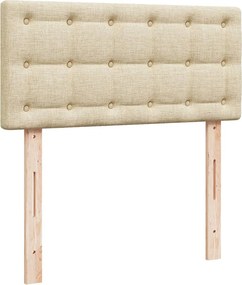 vidaXL Κρεβάτι Boxspring με Στρώμα Κρεμ 100 x 200 εκ. Υφασμάτινο