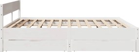 vidaXL Σκελετός Κρεβ. Χωρίς Στρώμα Λευκό 200x200 εκ Μασίφ Πεύκο