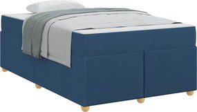 vidaXL Σκελετός Κρεβατιού με στρώμα Μπλε 120 x 200 cm ύφασμα
