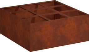 vidaXL Γλάστρα Κήπου Σκ rusty 100 x 100 x 40 cm