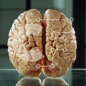 Intra Συλλεκτικό Ξύλινο Παζλ Plywood  4mm - Λεπτομερής άποψη του ανθρώπινου εγκεφάλου Σε Ξύλινο Κουτί - Διαστάσεις Puzzle: 10x10 cm – 25 κομμάτια