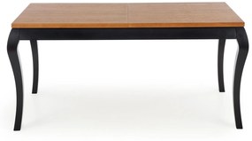 WINDSOR extension table, color: dark oak/black DIOMMI V-PL-WINDSOR-ST-C.DĄB/CZARNY