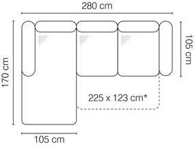 Γωνιακός καναπές Astiria-Gkri-Leuko-Δεξιά