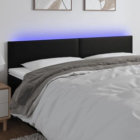 Κεφαλάρι Κρεβατιού LED Μαύρο 200x5x78/88 εκ. Συνθετ. Δέρμα 3121440