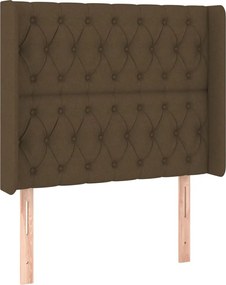 vidaXL Κρεβάτι Boxspring με Στρώμα &amp; LED Σκ.Καφέ 90x190 εκ. Υφασμάτινο