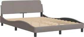 vidaXL Κρεβάτι με Στρώμα Hvar Taupe 140x190 εκ. Υφασμάτινο