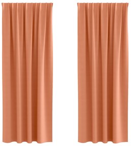 vidaXL Κουρτίνες με κουρτίνες 2 pcs Τερακότα 225 x 140 εκ. Πολυεστέρας