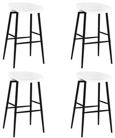 248168 vidaXL Καρέκλες Μπαρ 4 τεμ. Λευκές Λευκό, 1 Τεμάχιο