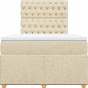 vidaXL Κρεβάτι Boxspring με Στρώμα Κρεμ 120x190 εκ. Υφασμάτινο