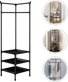 Κρεμάστρα ράγα οργάνωσης ρούχων Nextdeco μαύρη Υ180x45x45εκ